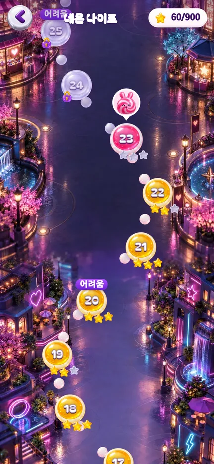 팝체인 스토리 지도: 번호가 붙은 방송과 별